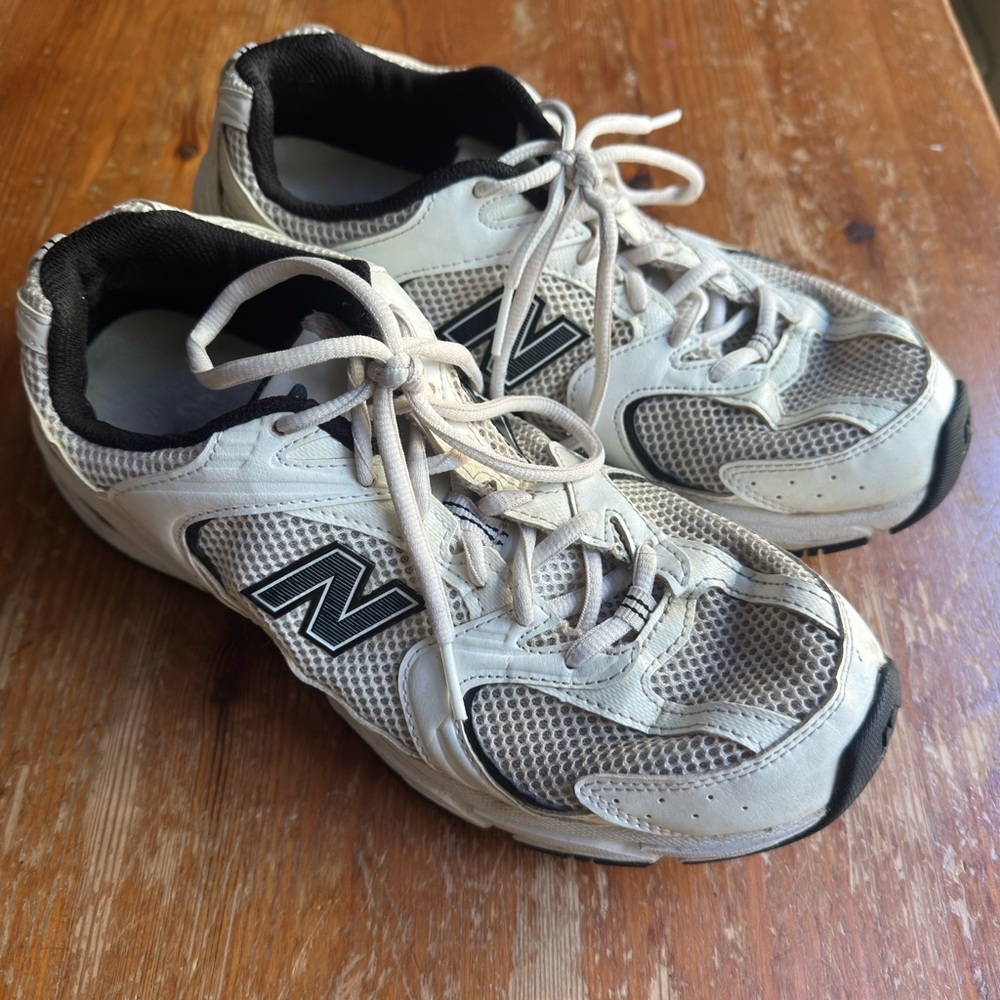 New Balance White and Black Sneakers